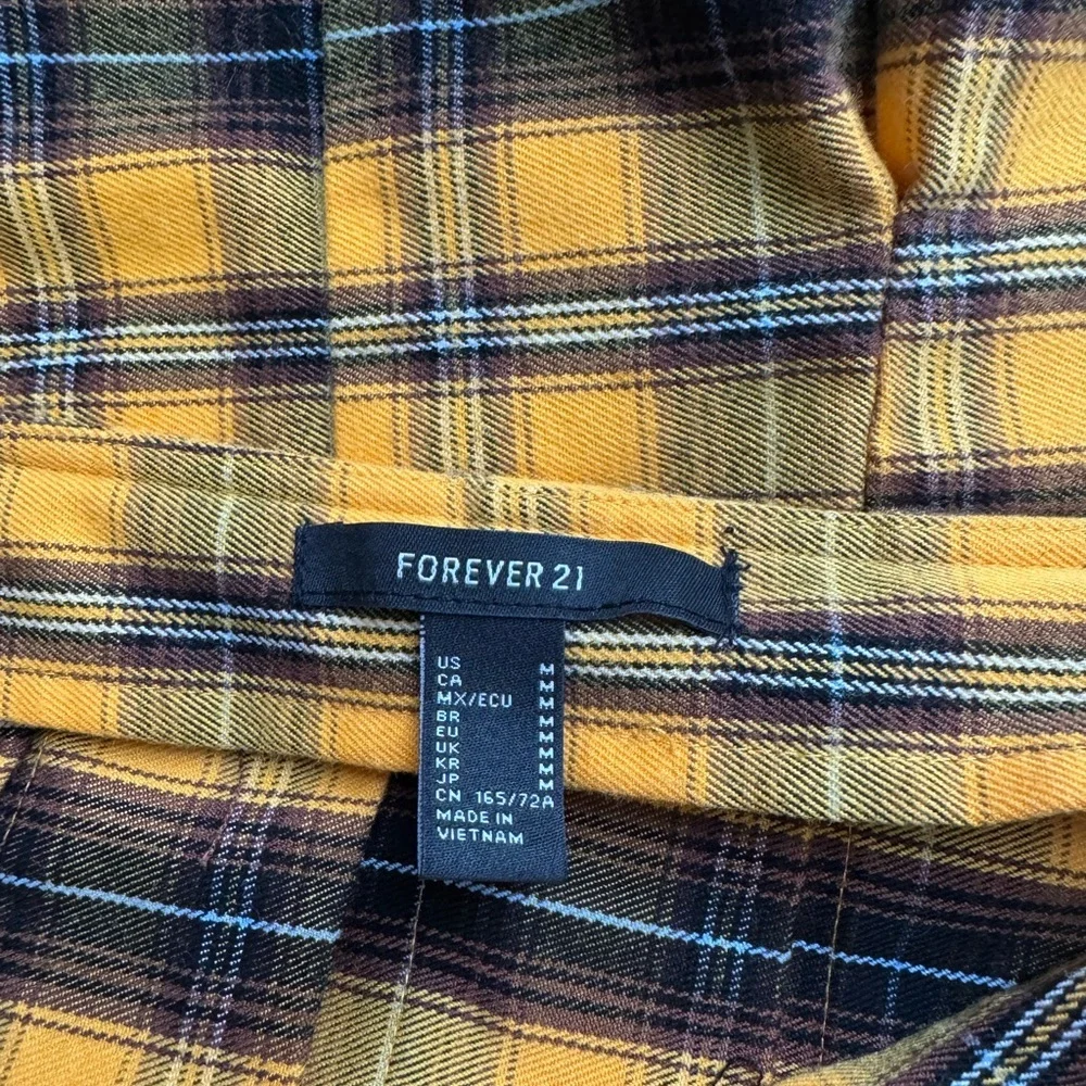Yellow Plaid Clueless Style Pleated Mini Skirt‎ Size Medium